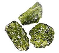 3 piezas de cristal de moldavita de 1 a 3 g, meteorito checo verde, colgante de piedra de moldavita irregular artificial para suministros de fabricación de joyas, estilo de piedra, cristal real