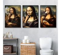 3 piezas de cuadros de pared clásicos de la Mona Lisa, pinturas en lienzo de Leonardo Da Vinci, pósteres e impresiones de arte de pared, 30 x 42 cm, sin marco