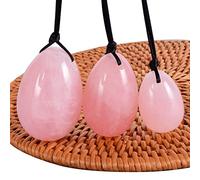 3 piezas de cuarzo rosa natural Yoni huevo piedra mineral bola Jade Kegel herramienta de ejercicio