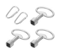 3 Piezas De Cuatro Llaves De Esquina Y 2 Piezas De Carabina Plateadas, Llaves De Acero Inoxidable, Metros De Agua Y Electricidad.