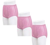 3 Piezas de Cubrepañales de Tela para Adultos para Incontinencia,Pantalones de Plástico Funda de Pañales para Adultos Ropa Interior para Incontinencias(Pink,Medium)