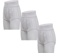 3 Piezas de Cubrepañales de Tela para Adultos para Incontinencia,Pantalones de Plástico Funda de Pañales para Adultos Ropa Interior para Incontinencias(White,Large)