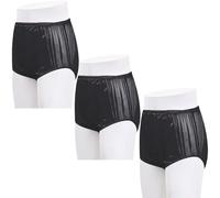 3 Piezas de Cubrepañales de Tela para Adultos para Incontinencia,Pantalones de Plástico Funda de Pañales para Adultos Ropa Interior para Incontinencias(Black,X-Large)