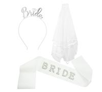3 piezas de decoración para bodas, velos de novia, accesorios y tocados para despedidas de soltera, ideales para ceremonias de compromiso y boda