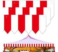 3 Piezas de Decoraciones para Fiestas con temática de Circo, toldo de Circo con Rayas Blancas y Rojas, Decoraciones de Carnaval, pancartas Colgantes, decoración de Carpa de Circo, Cubierta de plástic