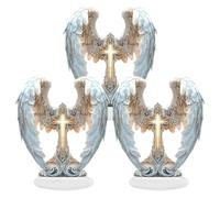 3 Piezas de diseño de ala de ángel, decoración Cruzada 2D, acrílico Plano, ala de ángel, decoración de Cruz, Estatua Elegante para Escritorio, Sala de Estar, Oficina, 7, 5 x 8, 3 Pulgadas