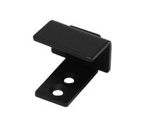 3 Piezas de Diseño Simple Montado en la Pared de la Puerta de Granero Deslizante Guía de Piso Inferior con Soporte Ajustable Negro