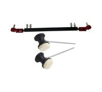 3 piezas de doble pedal, eje cardán, junta de conexión para pedal de tambor con dos batidores de bombo, superficie de metal pulido para escuela de música, eje negro y rojo