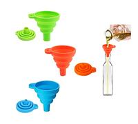 3 piezas de embudo de silicona para cocina, embudo de silicona plegable para cocina, juego de embudo pequeño para transferencia de líquidos de cerveza, aceite (medio)