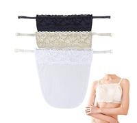 3 Piezas de Encaje para Mujer con Clip en Mock Camisole,Sujetador Insertado Superposición Panel de Moda Chaleco Camisola de Encaje de Gran