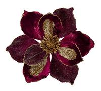 3 piezas de estrella de Navidad decoración de árbol de Navidad magnolia flores artificiales con purpurina poinsettia rama de arte de Navidad adornos de Año Nuevo