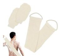 3 piezas de exfoliante de espalda de cáñamo natural, correa de espalda exfoliante 100% natural con manopla, para hombres y mujeres, limpieza profunda (blanco)