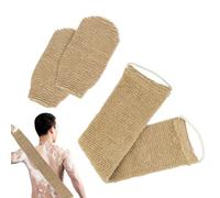 3 piezas de exfoliante de espalda de cáñamo natural, correa de espalda exfoliante 100% natural con manopla, para hombres y mujeres, limpieza profunda (marrón)