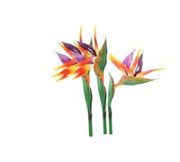 3 piezas de flor permanente grande de pájaro del paraíso de 29 pulgadas, Strelitzia que imita plantas tropicales,flores artificiales para oficina en casa, tallo de flores de 0.3 pulgadas (naranja)