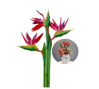 3 piezas de flores permanentes grandes de 32 pulgadas,no se decolora,La parte de la flor está hecha de PU suave,plantas artificiales para oficina en casa, tallo de la flor de 1/2 pulgadas (rojo)