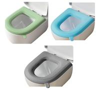3 piezas de funda para asiento de inodoro, calentador de asiento de inodoro, funda de asiento de inodoro alargado, cojín acolchado para asiento de inodoro, cubierta de cisterna de inodoro lavable o