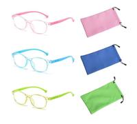 3 Piezas de Gafas para Niños, Bolsas y Accesorios - Gafas Planas para Ordenador, Antiluz Azul