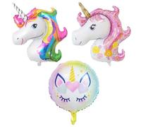3 Piezas De Globos De Caballo Arcoíris, Globos De Película De Aluminio, Globos De Cumpleaños Para Niños, Globos Lindos, Globos De Animales De Dibujos Animados, Globos De Atmósfera Degradada
