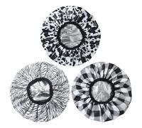 3 Piezas De Gorra De Cabello De Nutrición Profunda, Tapa Del Cabello De Aluminio, Campana De Ducha De Mujer Estampada, Gorra De Cabello Nutritiva Reutilizable