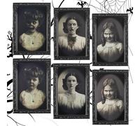 3 piezas de Halloween cara cambiante, imágenes 3D de Halloween, para | Marco de fotos espeluznante para decoración de pared, interior, exterior, jardín, decoración de casa embrujada
