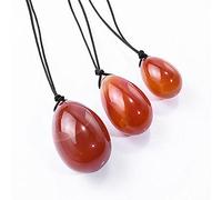 3 piezas de huevos de amor naturales perforados, piedra preciosa de jaspe rojo, huevos de Yoni, ejercicio de Kegel, cristal para el cuidado de la salud, cornalina