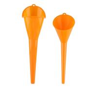 3 piezas de juego de embudo de llenado, juego de embudo de plástico flexible de ángulo recto, embudo universal para auto combustible con salida desmontable y embudos largos (Naranja-2)
