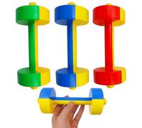 3 piezas de juguete con mancuernas para bebés, mini juego de pesas de plástico de 7, 8 x 3 pulgadas para niños, para ejercicios físicos, juguetes deportivos divertidos para niños pequeños, mancuerna