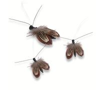3 Piezas de Juguetes para Gatos, Reemplazo de Varita para Juguetes de Gatos, Realista con Plumas Artificiales, Cabezas de Reemplazo Duraderas para Varita de Juego, Sin Batería