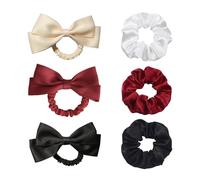 3 Piezas De Lazos Para El Cabello Con Lazo Y 3 Piezas De Lazos Para El Cabello Satinados, Lazos Elásticos Para El Cabello, Lindos Lazos Para El Cabello, Accesorios Para El Cabello