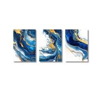 3 piezas de lienzo abstracto vintage de ciudad, pintura de paisaje, póster de pared, imagen artística para sala de estar, dormitorio, decoración del hogar (60 x 80 cm x 3/sin marco)