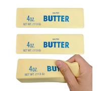 3 piezas de mantequilla Squishy Stick apretón Toy, 4 x 4 x 14 cm Squishy Slow Rising Butter Bar, Fidget Sensory Stimming Stress Toy, PU, diseño de comida realista, suave al tacto, inodoro