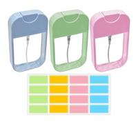 3 Piezas De Mini Botellas con Atomizador De 45 Ml Y 16 Etiquetas Adhesivas, Contenedores De Almacenamiento Portátiles De Viaje, Embotellado De Líquidos, Verde.