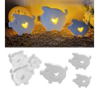 3 piezas de molde de silicona de cerdo WISIRENT, moldes de silicona para fundición de cerdo, molde de silicona en forma de corazón, molde de silicona de cerdo de la suerte, molde de silicona de cerdo
