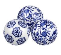 3 Piezas De Orbes De Porcelana Azul Y Bolas Decorativas Esferas Flotantes De Cerámica Bola De Piscina para Centro De Mesa Bandeja De Cuenco Jarrón Cesta Plato Pecera