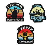 3 Piezas De Pegatinas De Parche De Gato Negro, Pegatinas De Tela Creativas De Dibujos Animados, Decoración De Ropa, Pegatinas De Bordado, Parches Sin Costura, Se Pueden Usar Para Ropa, Mochilas.