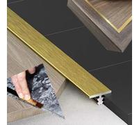 3 piezas de perfil en T de metal, listones estrechos de aluminio para umbrales de puertas, revestimiento de vinilo y azulejos, cubierta de placa de cocción - superficie en bronce azul