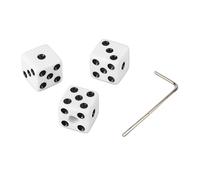 3 piezas de perillas de control de volumen en forma de dado para guitarra, perillas de plástico para control de tono y velocidad con llave inglesa para guitarra eléctrica, piezas (Blanca)