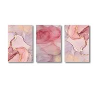 3 piezas de pintura de lujo con estampado de mariposas y flores, arte de pared abstracto botánico, lienzo para decoración de pared de sala de estar, dormitorio y oficina (50 x 70 cm x 3/sin marco)