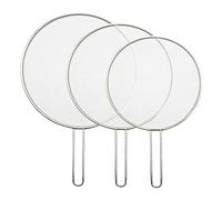 3 piezas de rejilla antisalpicaduras, tapa de acero inoxidable, tapa para sartenes, utensilios de cocina, 25/29/33 cm