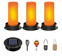 3 piezas de repuesto para lámparas solares, bombilla solar de 7 cm con efecto de llama real, resistente al agua, lámparas solares para jardín exterior, repuesto de luz solar, módulo solar, para luces
