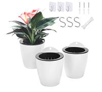 3 Piezas De riego automático para Colgar en la Pared, macetas para Colgar en la Ventana, Cesta de Flores para Plantas de Interior para Cocina, Hierbas, balcón, barandilla, Estante, Valla, Enrejado