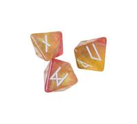 3 piezas de Runas místicas dados acrílicos 8 Caras Tono poliédrico Combinado con Símbolos y Accesorios de Juego de Mesa Portátiles de Doble Tono