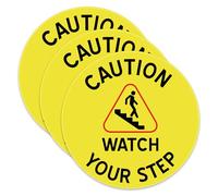 3 Piezas de Señal de "Caution Watch Your Step", Amarillo Señales de Seguridad Calcomanías Acrílicas Señal de Advertencia Autoadhesiva Marca de Seguridad de Precaución
