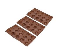 3 piezas de silicona de 15 agujeros, bomba de chocolate, media esfera para hornear pasteles, gelatina o pudín, horneado semicircular