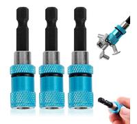 3 piezas de soporte de puntas para paneles de yeso, vástago hexagonal de 1/4 pulgadas, acoplamiento rápido, punta magnética, accesorio para destornillador de pared en seco, soporte para