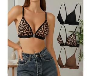 3 piezas de sostén sin aros para mujer, cómodo, estampado, ajustable, comodidad diaria, sin costuras, ropa interior en capas