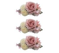 3 piezas de tocados de novia para novia, horquillas para el pelo de flores artificiales, peines laterales, pinzas para el pelo, pasadores para damas de honor