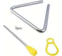 3 piezas de triángulos para instrumentos percusivos, campanas musicales con agujas incluidas, juego ideal para enseñanza y reuniones orquestales
