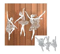 3 piezas de troqueles de metal para niña de ballet para hacer tarjetas, plantillas de corte de tarjetas de baile y ballet para niña, tarjetas de papel en relieve, manualidades