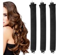 3 piezas de varillas de soplado sin calor, rizadores sin calor, varillas de soplado durante la noche, varilla para rizar sin calor, rizadores sin calor, aparatos para peinar el cabello DIY (negro)